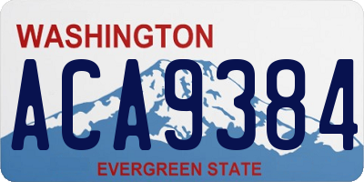 WA license plate ACA9384