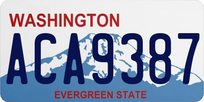 WA license plate ACA9387