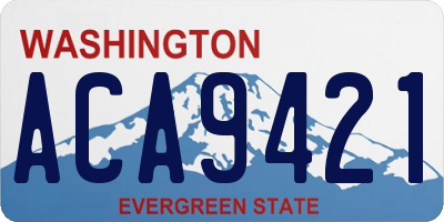 WA license plate ACA9421