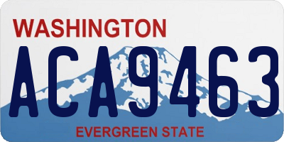 WA license plate ACA9463