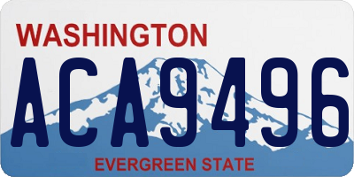 WA license plate ACA9496