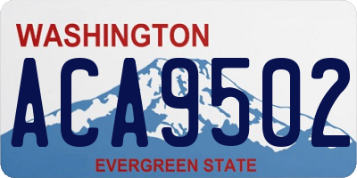 WA license plate ACA9502