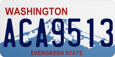WA license plate ACA9513