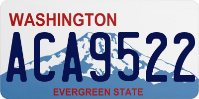 WA license plate ACA9522