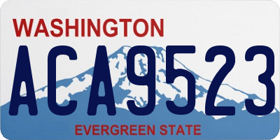WA license plate ACA9523