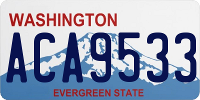 WA license plate ACA9533