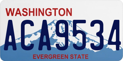WA license plate ACA9534