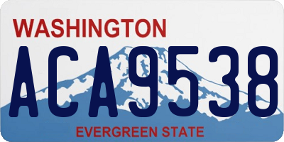 WA license plate ACA9538