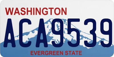 WA license plate ACA9539