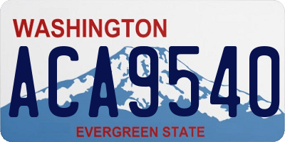 WA license plate ACA9540
