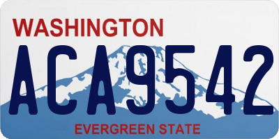 WA license plate ACA9542
