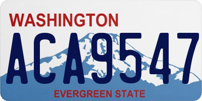 WA license plate ACA9547