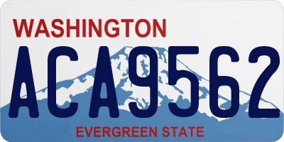 WA license plate ACA9562