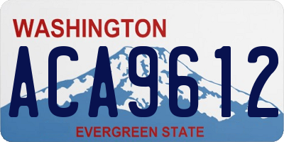 WA license plate ACA9612
