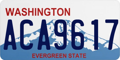 WA license plate ACA9617