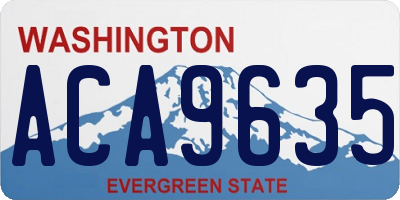 WA license plate ACA9635