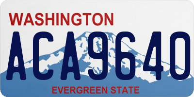 WA license plate ACA9640