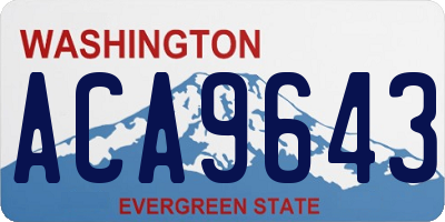 WA license plate ACA9643