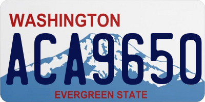 WA license plate ACA9650