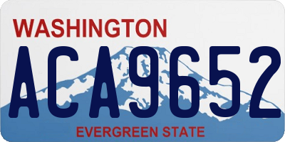 WA license plate ACA9652