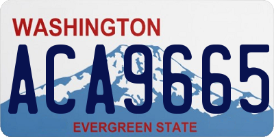 WA license plate ACA9665