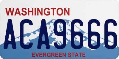 WA license plate ACA9666
