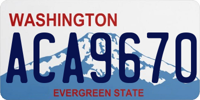 WA license plate ACA9670