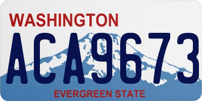 WA license plate ACA9673