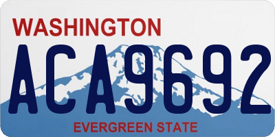 WA license plate ACA9692