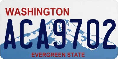 WA license plate ACA9702