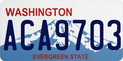 WA license plate ACA9703