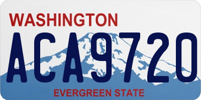 WA license plate ACA9720