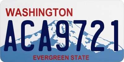 WA license plate ACA9721
