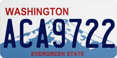 WA license plate ACA9722