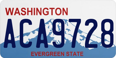 WA license plate ACA9728