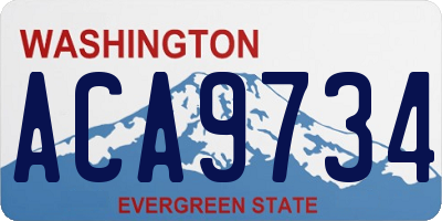 WA license plate ACA9734