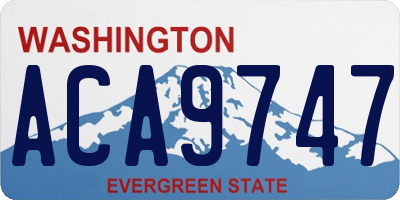WA license plate ACA9747