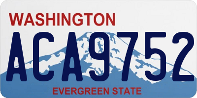 WA license plate ACA9752