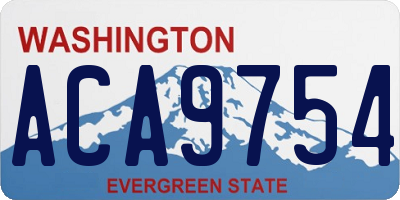 WA license plate ACA9754