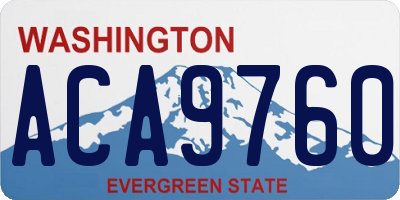 WA license plate ACA9760