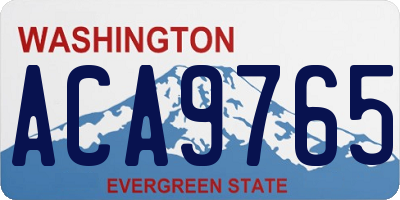 WA license plate ACA9765