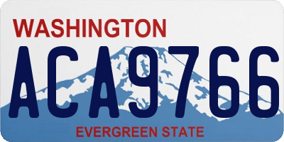 WA license plate ACA9766