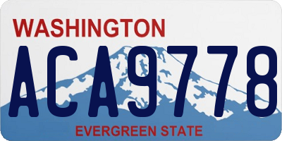 WA license plate ACA9778