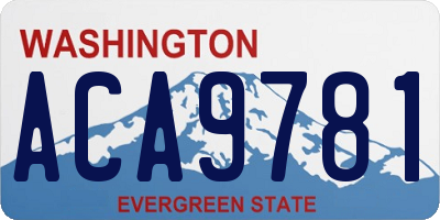 WA license plate ACA9781