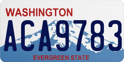 WA license plate ACA9783