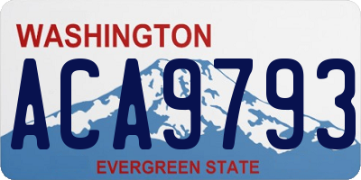 WA license plate ACA9793