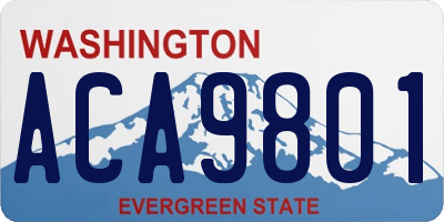 WA license plate ACA9801