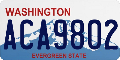 WA license plate ACA9802