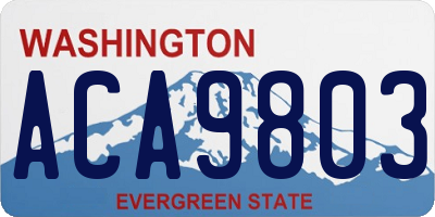WA license plate ACA9803