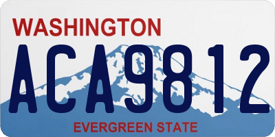 WA license plate ACA9812